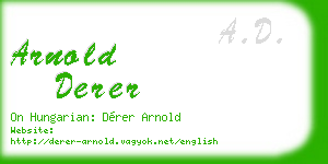 arnold derer business card